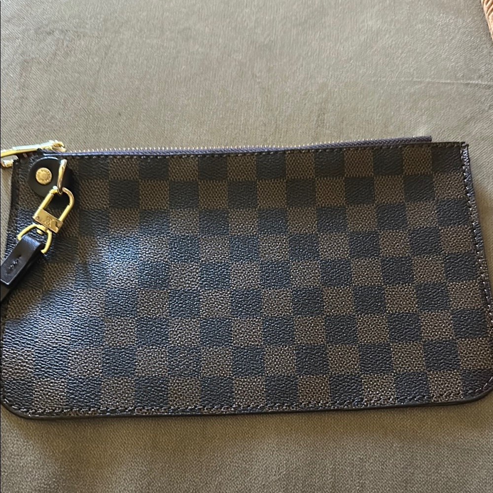 Checkered Brown Pouch